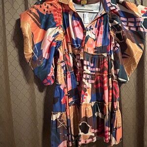 Colorful Abstract Patterned Dress